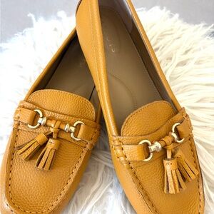 Talbots Mustard Leather Loafers with Tassels Brand New & Never Worn!